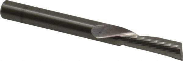 Onsrud - 1/4" Cutting Diam x 3/4" Length of Cut, 1 Flute, Downcut Spiral Router Bit - Uncoated, Right Hand Cut, Solid Carbide, 2-1/2" OAL x 1/4" Shank Diam, Single Edge, 22° Helix Angle - All Tool & Supply