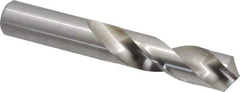 Cleveland - 53/64" 118° Spiral Flute High Speed Steel Screw Machine Drill Bit - Bright Finish, Right Hand Cut, 3-1/2" Flute Length, 5-3/8" OAL, Standard Point, Straight Shank - All Tool & Supply