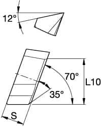 Kennametal - SPHX1205 Grade KB134 Diamond Tipped Indexable Drill Insert - Square, 12mm Inscribed Circle - All Tool & Supply