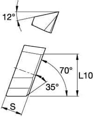 Kennametal - SPHX1205 Grade KB134 Diamond Tipped Indexable Drill Insert - Square, 12mm Inscribed Circle - All Tool & Supply