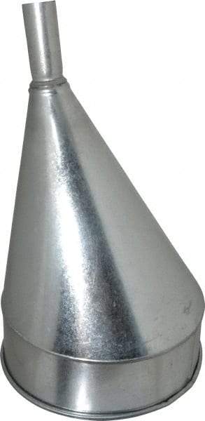 Plews - 8 Qt Capacity Steel Funnel - 10" Mouth OD, 1-1/4" Tip OD, Straight Spout - All Tool & Supply