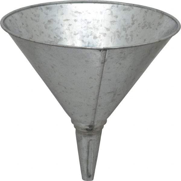 Plews - 2 Qt Capacity Steel Funnel - 8" Mouth OD, 3/4" Tip OD, Straight Spout - All Tool & Supply