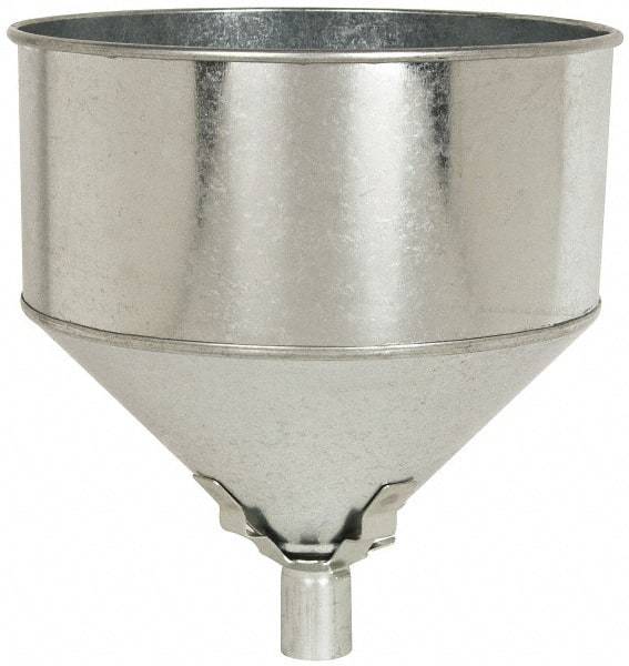 Plews - 8 Qt Capacity Steel Funnel - 9-1/2" Mouth OD, 1" Tip OD, Straight Spout - All Tool & Supply