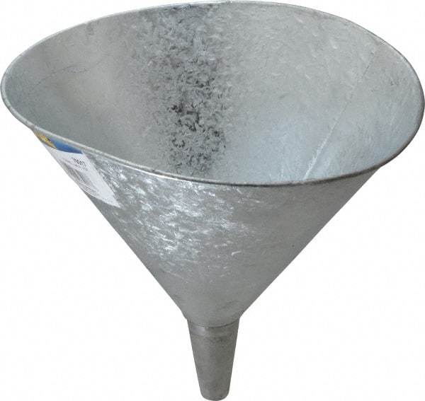 Plews - 7 pt Capacity Steel Funnel - 9-3/4" Mouth OD, 3/4" Tip OD, Straight Spout - All Tool & Supply