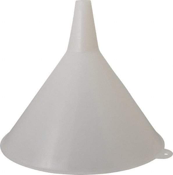 PRO-LUBE - 48 oz Capacity Plastic Funnel - 8" Mouth OD, 1" Tip OD, Straight Spout, White - All Tool & Supply