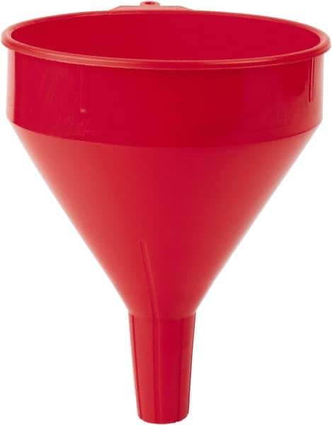 PRO-LUBE - 2 Qt Capacity Polyethylene Funnel - 7" Mouth OD, 1" Tip OD, Straight Spout, Red - All Tool & Supply