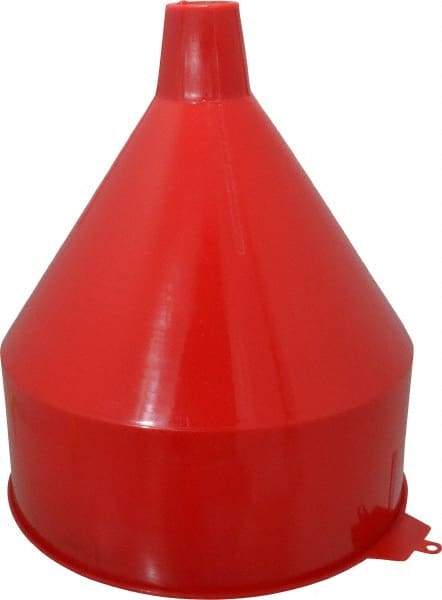 PRO-LUBE - 6 Qt Capacity Polyethylene Funnel - 9" Mouth OD, 1-1/2" Tip OD, Straight Spout, Red - All Tool & Supply