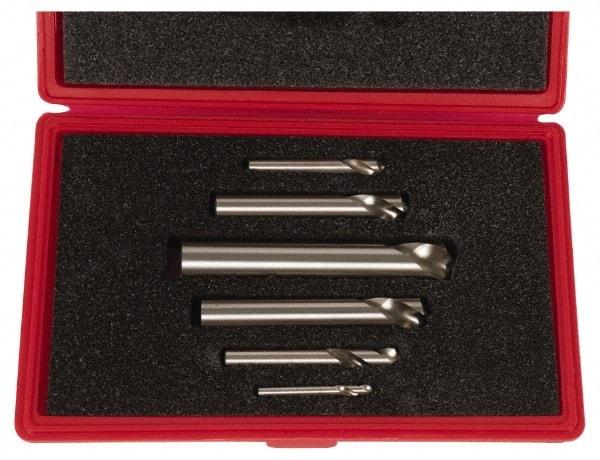 Cleveland - 1/4 to 1 Inch Body Diameter, 120° Point Angle, Spotting Drill Set - Bright Finish, High Speed Steel, Includes Six Spotting Drills - All Tool & Supply