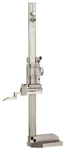 Fowler - 0 to 40 Inch Measurement, 0.001 Inch Graduation, Vernier Height Gage - Satin Chrome Finish, Stainless Steel - All Tool & Supply