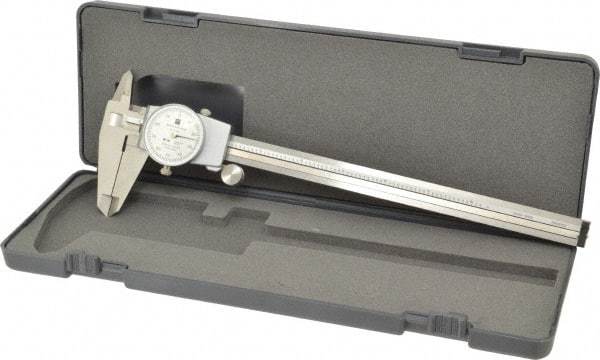 TESA Brown & Sharpe - 0" to 8" Range, 0.001" Graduation, 0.1" per Revolution, Dial Caliper - White Face, 1.9" Jaw Length - All Tool & Supply