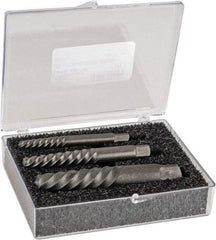 Cleveland - 3 Piece Spiral Flute Screw Extractor Set - Screw Range 25/32 to 1-7/8" - All Tool & Supply