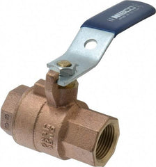 NIBCO - 3/4" Pipe, Full Port, Bronze Standard Ball Valve - 2 Piece, Inline - One Way Flow, FNPT x FNPT Ends, Lever Handle, 600 WOG, 150 WSP - All Tool & Supply