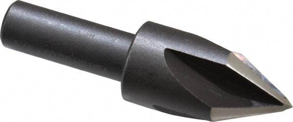 Cleveland - 5/8" Head Diam, 3/8" Shank Diam, 4 Flute 60° High Speed Steel Countersink - Oxide Finish, 2-3/32" OAL, Single End, Straight Shank, Right Hand Cut - All Tool & Supply