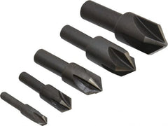 Cleveland - 5 Piece, 1/4 to 3/4" Head Diam, 82° Included Angle, Single End Countersink Set - All Tool & Supply