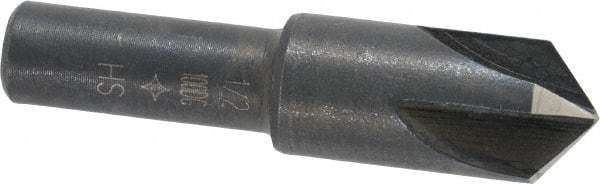 Cleveland - 1/2" Head Diam, 3/8" Shank Diam, 4 Flute 100° High Speed Steel Countersink - Oxide Finish, 1-27/32" OAL, Single End, Straight Shank, Right Hand Cut - All Tool & Supply