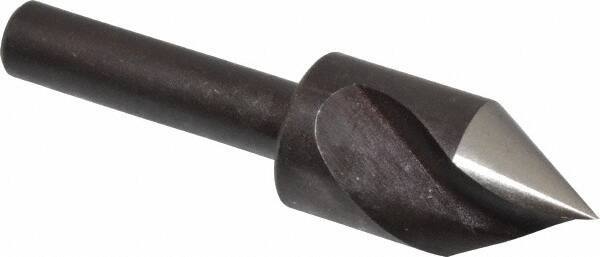 Cleveland - 1/2" Head Diam, 1/4" Shank Diam, 1 Flute 60° High Speed Steel Countersink - Oxide Finish, 1-27/32" OAL, Single End, Straight Shank, Right Hand Cut - All Tool & Supply