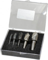 Cleveland - 5 Piece, 1/4 to 3/4" Head Diam, 82° Included Angle, Single End Countersink Set - All Tool & Supply