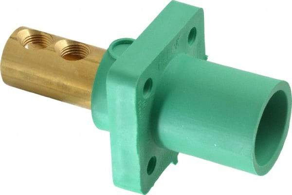 Leviton - 3R NEMA Rated, 600 Volt, 400 Amp, 1/0 to 4/0 AWG, Male, Double Set Screw, Panel Receptacle - 4-1/2 Inch Long, Green - All Tool & Supply