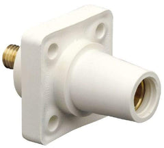 Leviton - 3R NEMA Rated, 600 Volt, 400 Amp, 2 to 4/0 AWG, Female, Threaded Stud, Panel Receptacle - 3.56 Inch Long, White - All Tool & Supply