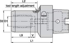 Kennametal - HSK32C Taper Shank, 8mm Hole Diam, Hydraulic Tool Holder/Chuck - 27.7mm Nose Diam, 60mm Projection, 26mm Clamp Depth, 15,000 RPM, Through Coolant - Exact Industrial Supply