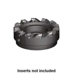 Kennametal - 4 Inserts, 63mm Cut Diam, 22mm Arbor Diam, 1mm Max Depth of Cut, Indexable Square-Shoulder Face Mill - 0/90° Lead Angle, 40mm High, MDHX 1004.. Insert Compatibility, Series Fix-Perfect - All Tool & Supply