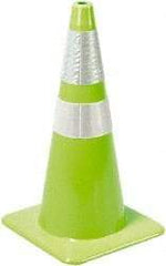 PRO-SAFE - 36" High, Lime Rigid Traffic Cone - 15" Base Width, 10 Lb, PVC - All Tool & Supply