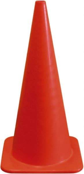 PRO-SAFE - 28" High, Orange Traffic Cone with Base - 13" Base Width, 5 Lb, PVC - All Tool & Supply