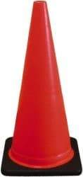 PRO-SAFE - 28" High, Orange Traffic Cone with Base - 14" Base Width, 7 Lb, PVC - All Tool & Supply