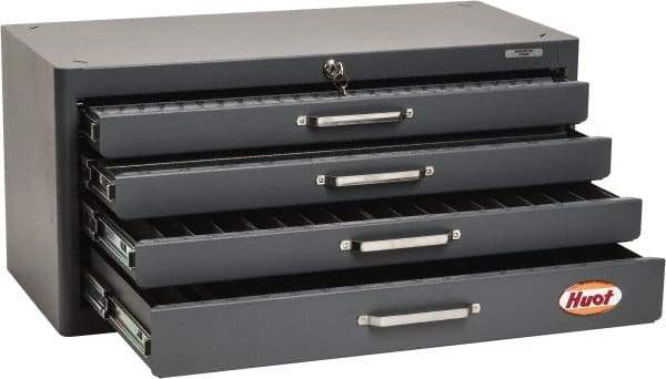 Huot - 4 Drawer, 1/4-20 to 1-14 Tap Storage - 26" Wide x 12" Deep x 12-1/2" High, Steel - All Tool & Supply