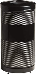 Rubbermaid - 25 Gal Black Round Decorative Waste Receptacle With Top - Steel, 902mm High - All Tool & Supply