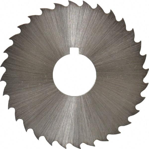 Controx - 1-3/4" Diam x 1/16" Blade Thickness x 1/2" Arbor Hole Diam, 32 Tooth Slitting and Slotting Saw - Arbor Connection, Right Hand, Uncoated, Cobalt, 15° Rake, Concave Ground, Contains Keyway - All Tool & Supply