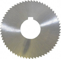 Controx - 3" Diam x 0.04" Blade Thickness x 1" Arbor Hole Diam, 64 Tooth Slitting and Slotting Saw - Arbor Connection, Right Hand, Uncoated, Cobalt, 15° Rake, Concave Ground, Contains Keyway - All Tool & Supply