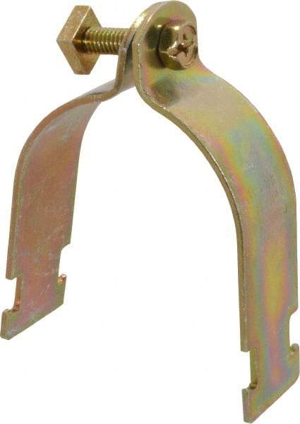 Cooper B-Line - 2-1/2" Pipe, 12 Gauge Framing Channel & Strut Mounted Clamp - Zinc Dichromate, Rigid Conduit - All Tool & Supply