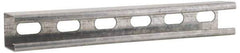 Cooper B-Line - 10' Long x 1-5/8" Wide x 1-5/8" High, 12 Gauge, Strip Steel, Half Slot Framing Channel & Strut - 0.105" Thick, Pre-Galvanized - All Tool & Supply