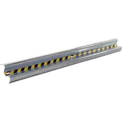 Vestil - 10' Long x 12" High, Gray with Black & Yellow Caution Tape Steel Straight Heavy Duty Guard Rail - 3 Rails Accommodated, 3-1/4" Deep, 76 Lb - All Tool & Supply