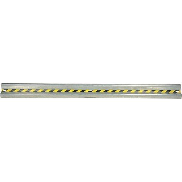 Vestil - 12' Long x 12" High, Gray with Black & Yellow Caution Tape Steel Straight Heavy Duty Guard Rail - 3 Rails Accommodated, 3-1/4" Deep, 83 Lb - All Tool & Supply