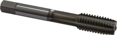 OSG - 1/2-13 UNC 3B 4 Flute Nitride Finish Vanadium High Speed Steel Straight Flute Machine Tap - Plug, Right Hand Thread, 3-3/8" OAL, 1-21/32" Thread Length, H3 Limit, Oversize - All Tool & Supply