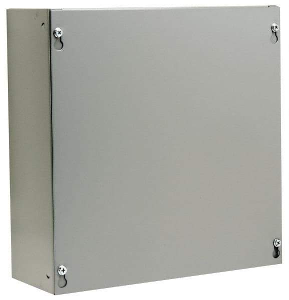 Cooper B-Line - Steel Junction Box Enclosure Screw Flat Cover - NEMA 1, 12" Wide x 12" High x 4" Deep - All Tool & Supply