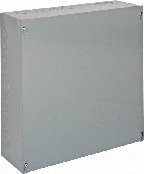 Cooper B-Line - Steel Junction Box Enclosure Screw Flat Cover - NEMA 1, 18" Wide x 18" High x 6" Deep - All Tool & Supply