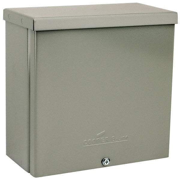 Cooper B-Line - Steel Junction Box Enclosure Screw Flat Cover - NEMA 3R, 8" Wide x 8" High x 4" Deep, Rainproof - All Tool & Supply