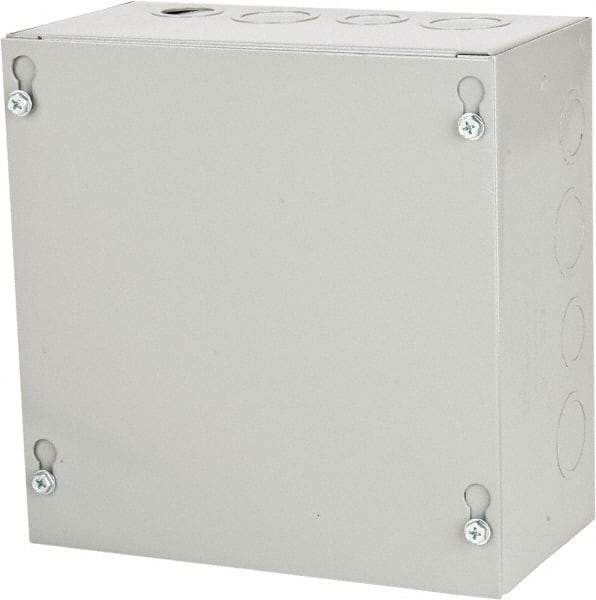 Cooper B-Line - Steel Junction Box Enclosure Screw Flat Cover - NEMA 1, 8" Wide x 8" High x 4" Deep - All Tool & Supply