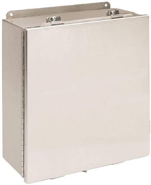 Cooper B-Line - Stainless Steel Standard Enclosure Hinge Flat Cover - NEMA 4, 12, 13, 4X, 12" Wide x 14" High x 6" Deep, Rainproof & Watertight - All Tool & Supply