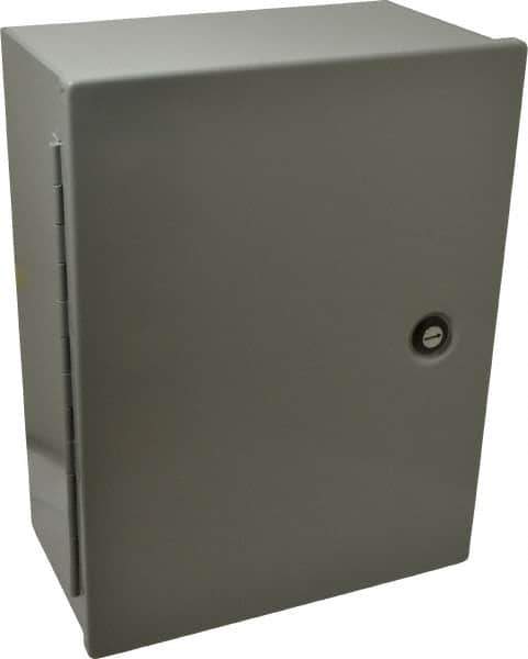 Cooper B-Line - Steel Standard Enclosure Hinge Flat Cover - NEMA 1, 12" Wide x 16" High x 6-5/8" Deep - All Tool & Supply