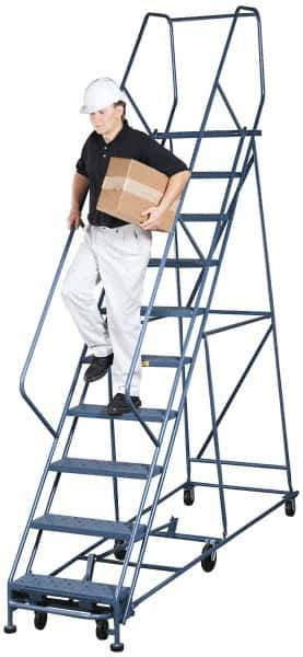 Gillis - 10.83' High 300 Lb Capacity 10 Step Rolling Ladder - All Tool & Supply