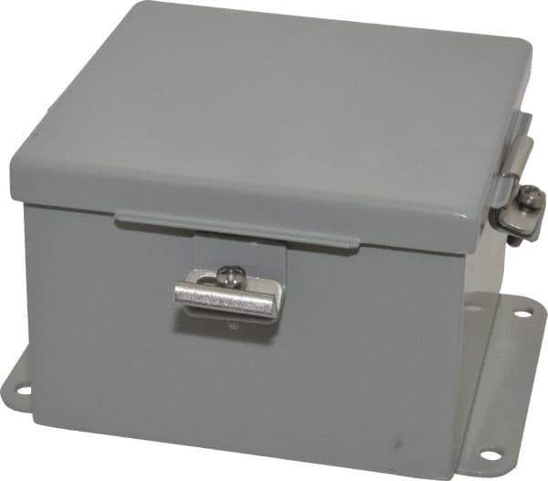 Cooper B-Line - Steel Standard Enclosure Hinge Flat Cover - NEMA 4, 12, 13, 6" Wide x 6" High x 4" Deep, Rainproof & Watertight - All Tool & Supply