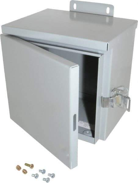 Cooper B-Line - Steel Junction Box Enclosure Hinge Flat Cover - NEMA 3R, 8" Wide x 8" High x 6" Deep, Rainproof - All Tool & Supply