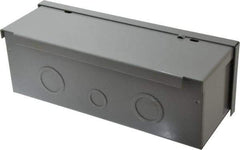 Cooper B-Line - 4" High x 12" Wide x 4" Long, Screw Mount Wire Duct - Gray, 3 Knockouts, Screw, Steel - All Tool & Supply