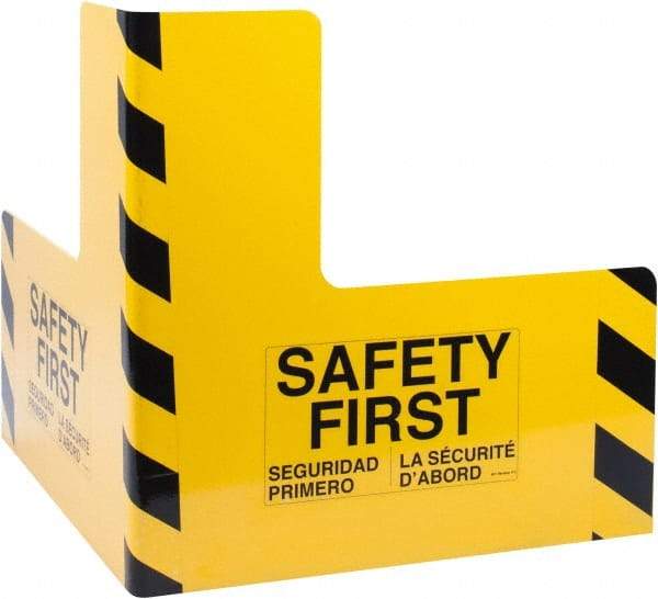 Vestil - 24" Long, Steel Corner Protector - Yellow, 12" High x 24" Wide Side - All Tool & Supply