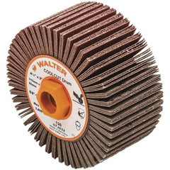 WALTER Surface Technologies - 4-1/4" Diam 120 Grit Aluminum Oxide Unmounted Flap Wheel - 5/8-11 Threaded Hole, 2" Wide, Coated, Grade Fine, 3,800 Max RPM - All Tool & Supply