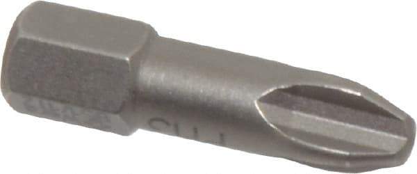 Wera - #3, Torsion Phillips Screwdriver Bit - 1/4" Drive, 1" OAL - All Tool & Supply